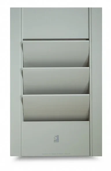 Muted Shutter Grey folder with three open pockets for document storage.